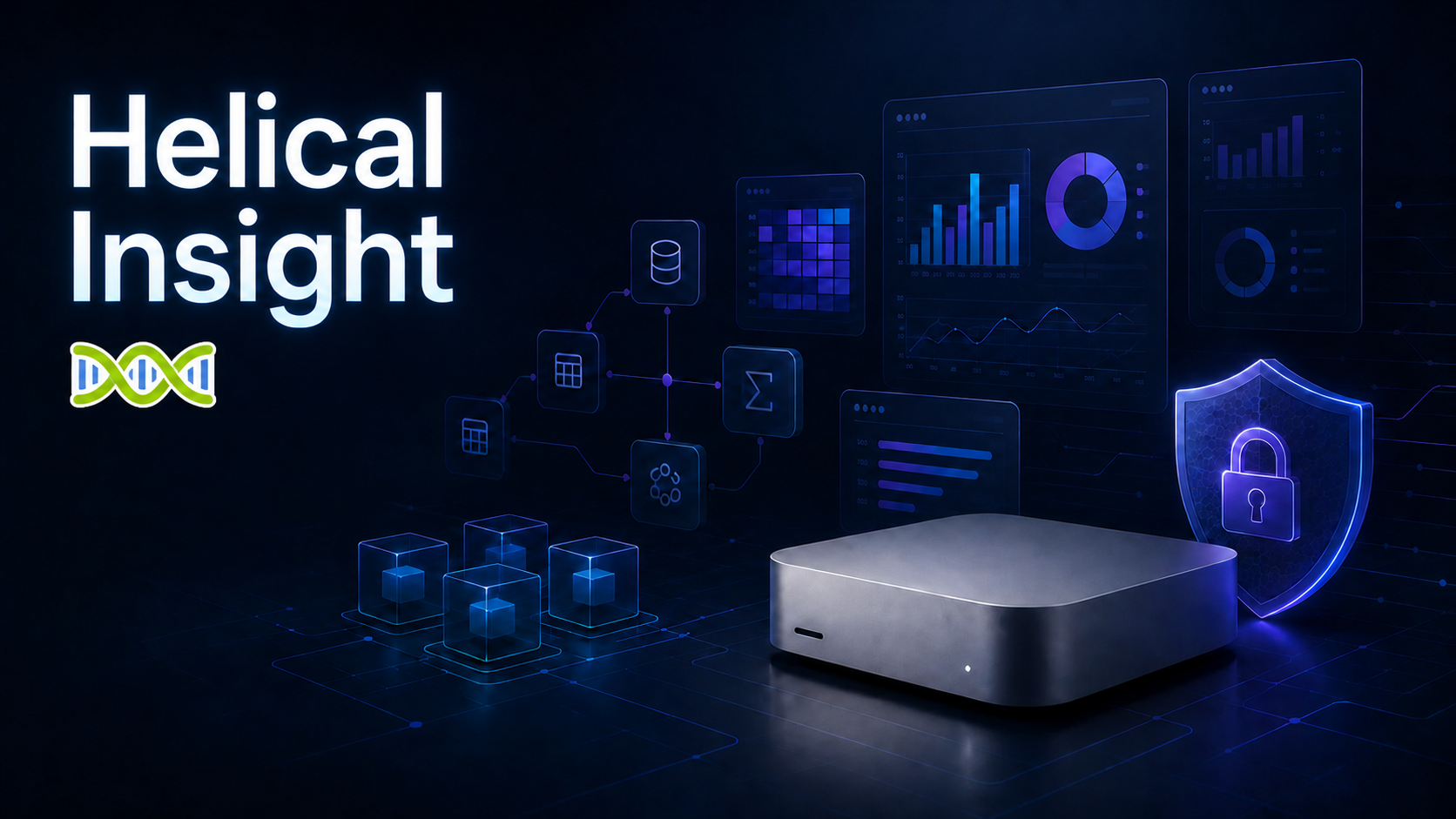 Helical Insight v7.0 deployed on a Mac mini with Coolify
